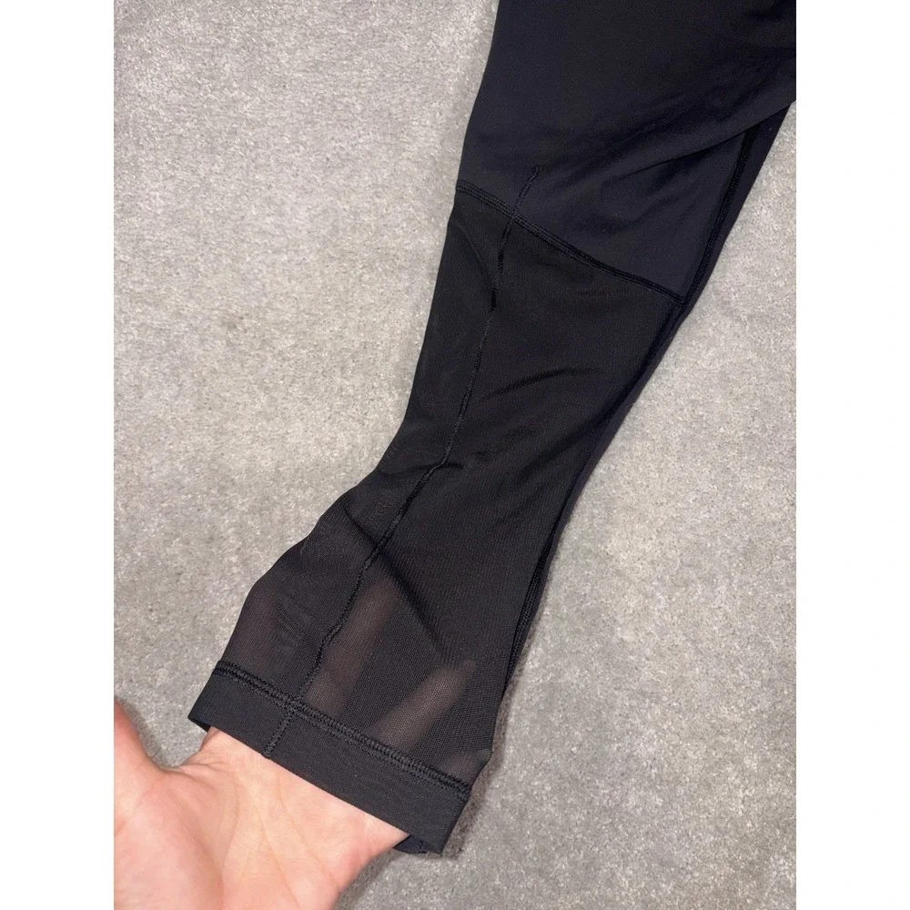 lululemon black mesh panels 4 cropped leggings capri